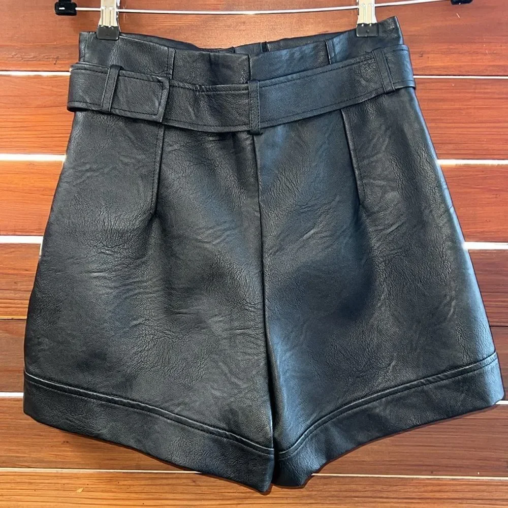 Faux Leather Shorts TOPSHOP